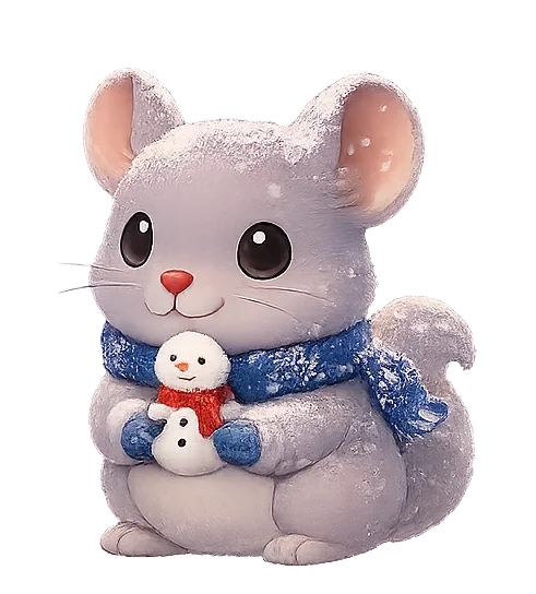 Chinchilla in winter scene
